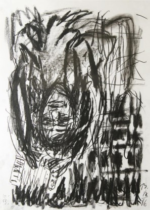Georg Baselitz, Sans Titre (Fille à l'acordéon), 1986