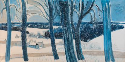 André Brasilier, Village de Loupeigne sous la neige, 1979