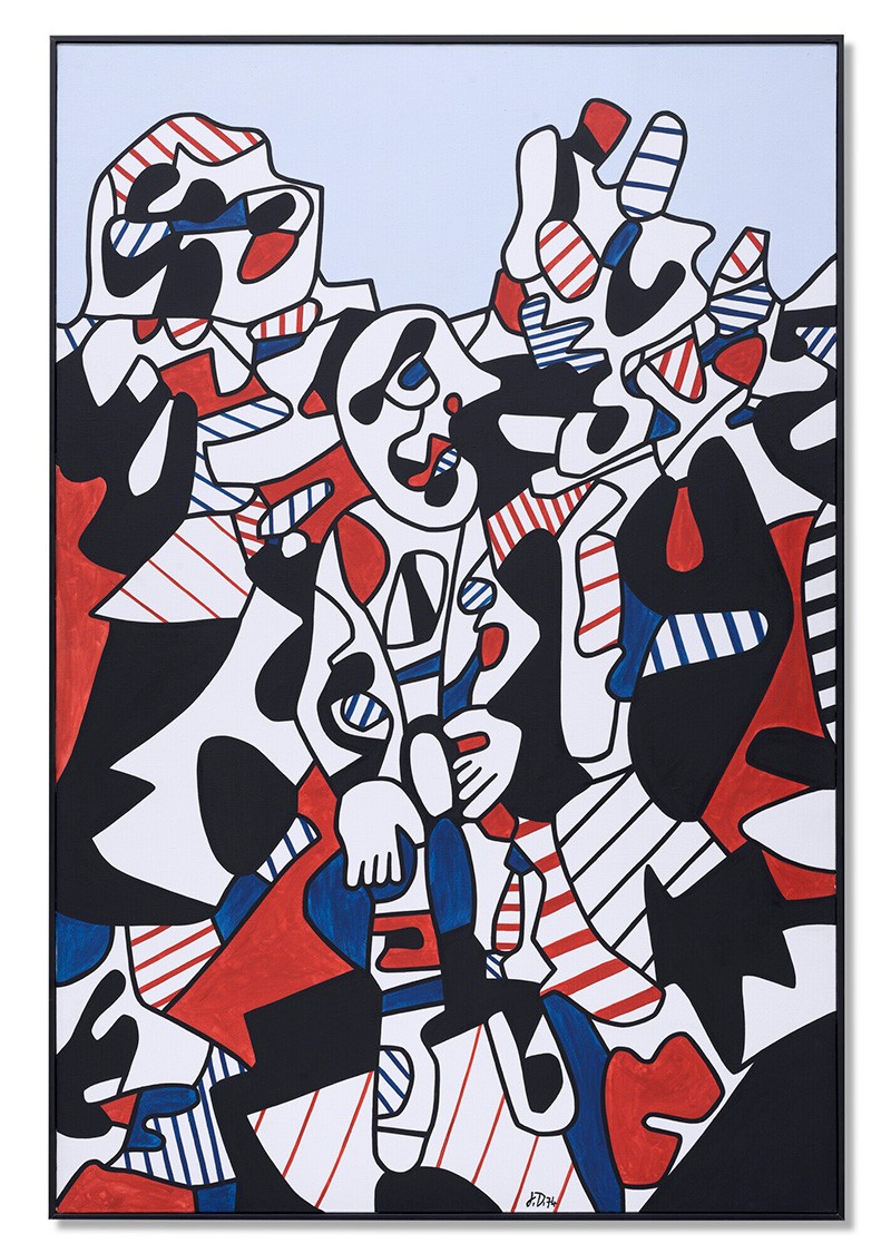 Jean Dubuffet, Paysage avec villa et personnage, 1974