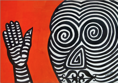 Alexander Calder, Striped Face, Striped Hand, 1966