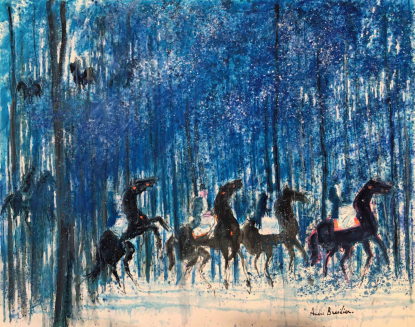André Brasilier, Cavalcade en forêt bleue, 2023